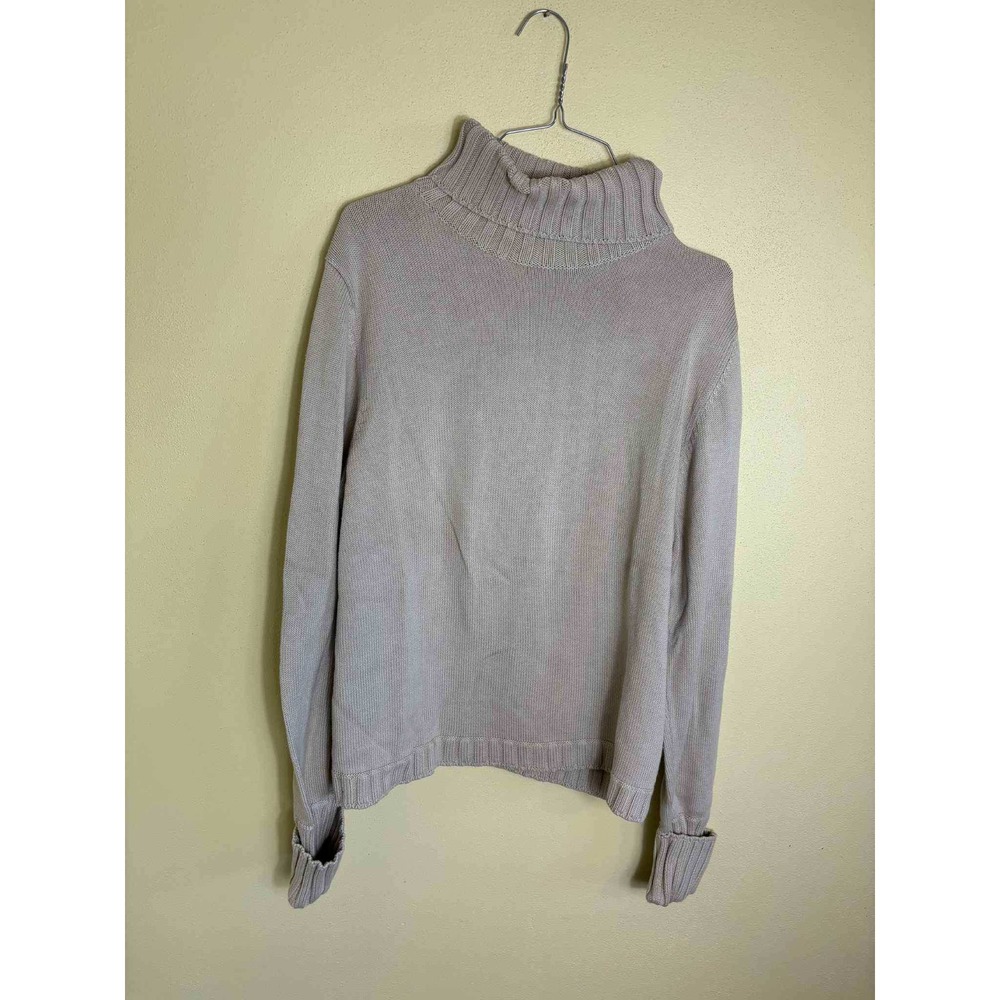 Kate Hill Casual Turtleneck Knit‎ Sweater Womenswear Comfortable Light Beige